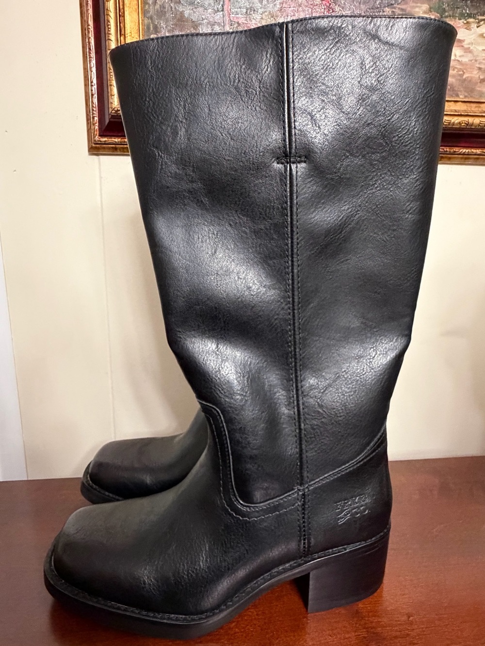 Frye & Co. Miranda 14 Wide Calf Black vegan Tall Boots Size 8.5 NWOT - Picture 2 of 10